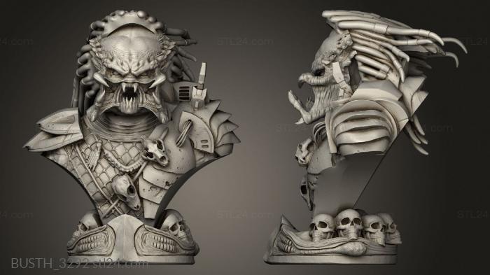 Busts of heroes and monsters (Predador O Ombro, BUSTH_3292) 3D models for cnc