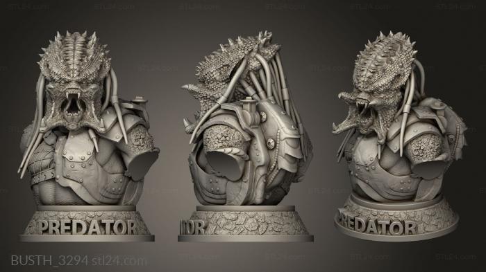 Busts of heroes and monsters (PREDATOR, BUSTH_3294) 3D models for cnc