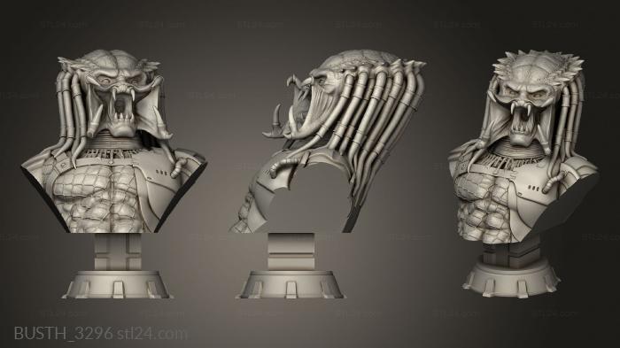 Busts of heroes and monsters (Predator base, BUSTH_3296) 3D models for cnc