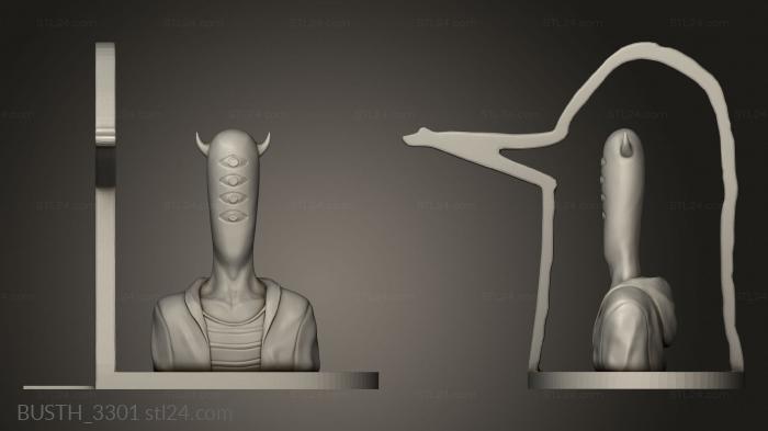 Busts of heroes and monsters (Punpun bookcase, BUSTH_3301) 3D models for cnc