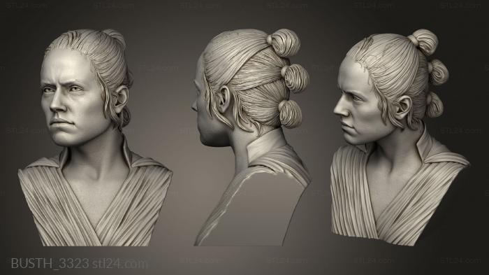 Busts of heroes and monsters (Rey, BUSTH_3323) 3D models for cnc