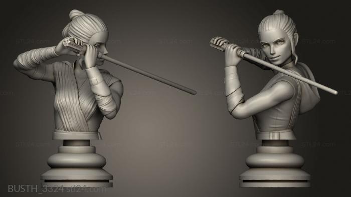 Busts of heroes and monsters (Rey, BUSTH_3324) 3D models for cnc