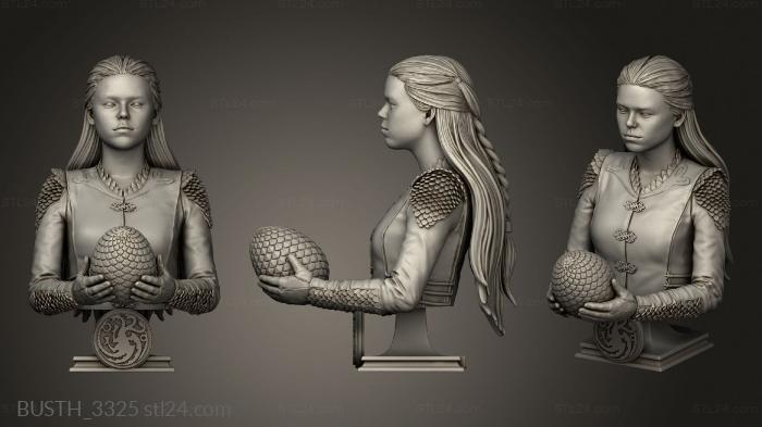 Busts of heroes and monsters (Rhaenyra, BUSTH_3325) 3D models for cnc