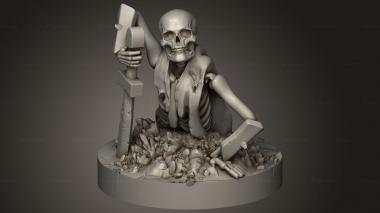 Busts of heroes and monsters (Rising skeleton, BUSTH_3327) 3D models for cnc