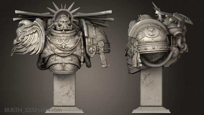 Busts of heroes and monsters (Roboute Guilliman in helmet, BUSTH_3332) 3D models for cnc