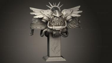 Busts of heroes and monsters (Roboute Guilliman in helmet, BUSTH_3332) 3D models for cnc