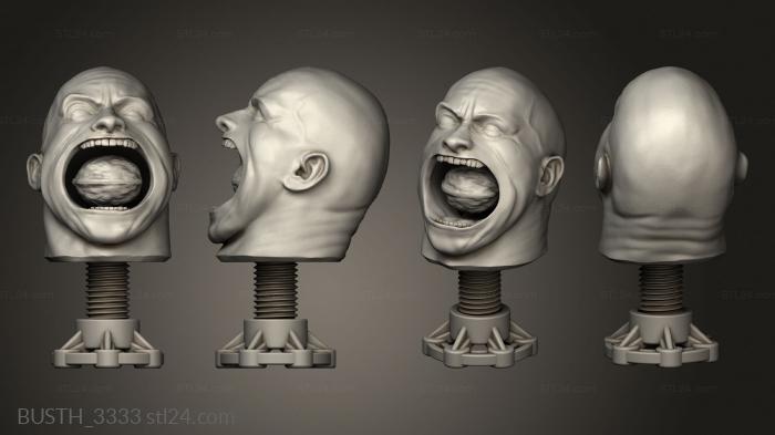 Busts of heroes and monsters (rock cracker, BUSTH_3333) 3D models for cnc