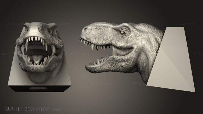 Busts of heroes and monsters (Rogue trex, BUSTH_3335) 3D models for cnc