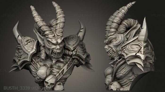 Busts of heroes and monsters (Rough and Tumbleodemone, BUSTH_3339) 3D models for cnc