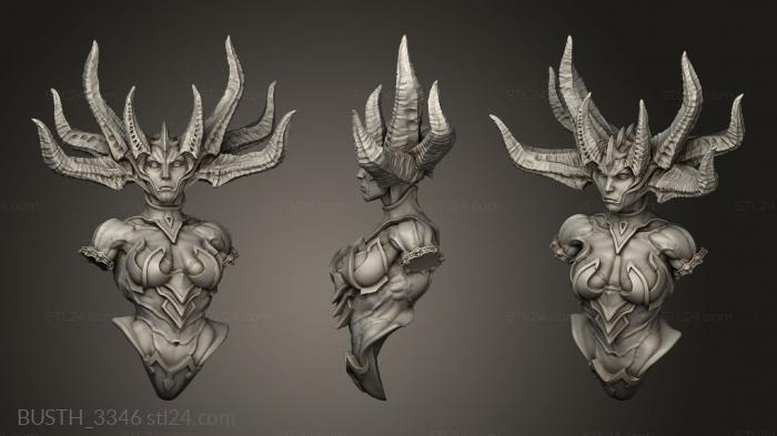 Busts of heroes and monsters (Legion Fire Demon Queen, BUSTH_3346) 3D models for cnc