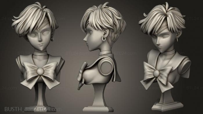 Busts of heroes and monsters (Sailor Uran Sirihitti bang, BUSTH_3352) 3D models for cnc