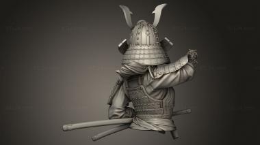 Busts of heroes and monsters (Samurai, BUSTH_3353) 3D models for cnc