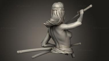 Busts of heroes and monsters (Samurai Nude, BUSTH_3354) 3D models for cnc