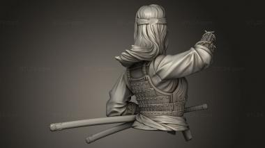 Busts of heroes and monsters (Samurai Ronin, BUSTH_3355) 3D models for cnc