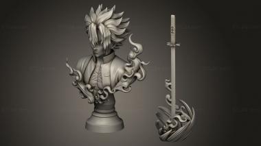 Busts of heroes and monsters (Sanem Animated Hero, BUSTH_3358) 3D models for cnc