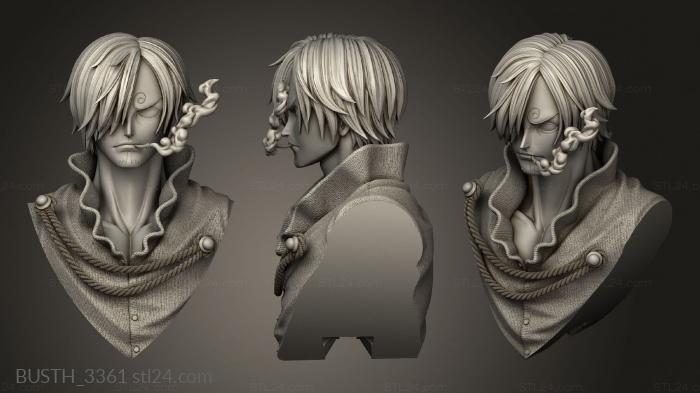 Busts of heroes and monsters (Sanji from Dyas Bangs, BUSTH_3361) 3D models for cnc