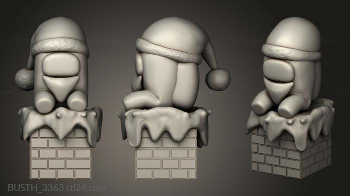 Busts of heroes and monsters (santa among nlsinh Beard, BUSTH_3363) 3D models for cnc