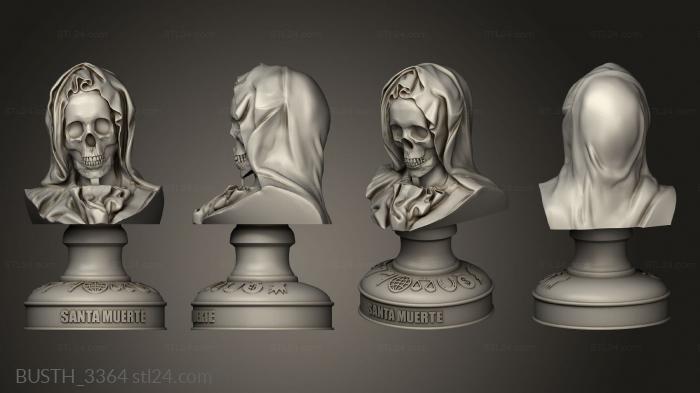 Busts of heroes and monsters (Santa Muerte Easy, BUSTH_3364) 3D models for cnc