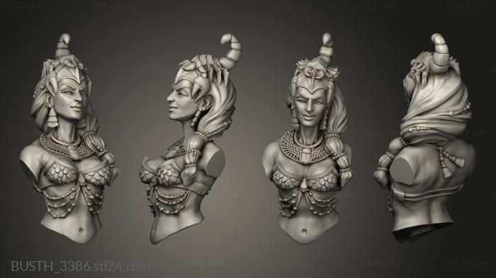 Busts of heroes and monsters (Selket, BUSTH_3386) 3D models for cnc