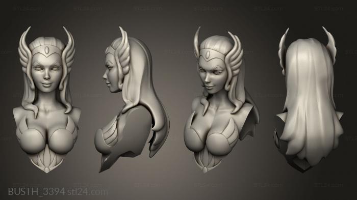 Busts of heroes and monsters (She Ra, BUSTH_3394) 3D models for cnc