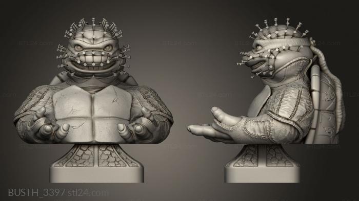 Busts of heroes and monsters (Shellraiser, BUSTH_3397) 3D models for cnc