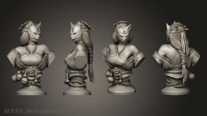 Busts of heroes and monsters (Shinobi, BUSTH_3400) 3D models for cnc