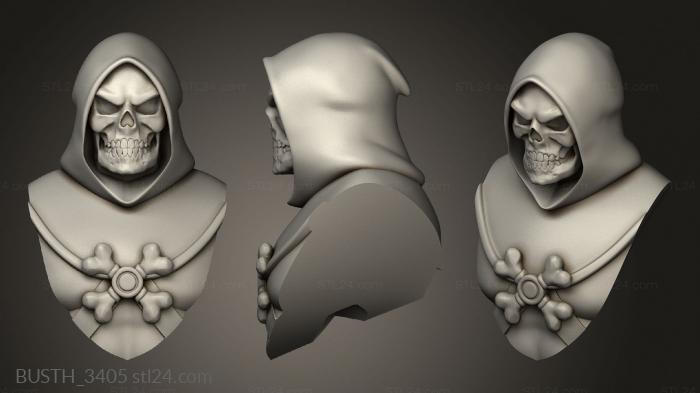 Busts of heroes and monsters (Skeletor, BUSTH_3405) 3D models for cnc