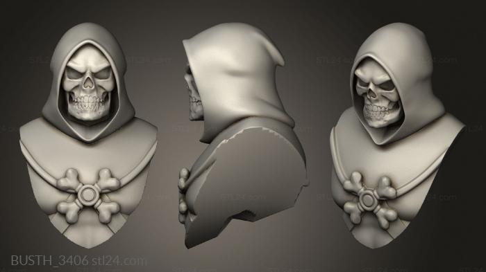 Busts of heroes and monsters (Skeletor, BUSTH_3406) 3D models for cnc