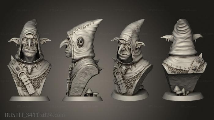 Busts of heroes and monsters (snaggle the wise goblin hero snuggle together, BUSTH_3411) 3D models for cnc