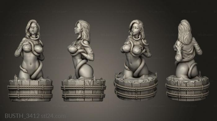 Busts of heroes and monsters (Snake on the Neck Banheira, BUSTH_3412) 3D models for cnc