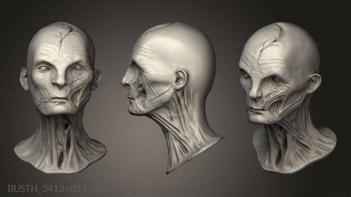 Busts of heroes and monsters (Snoke, BUSTH_3413) 3D models for cnc