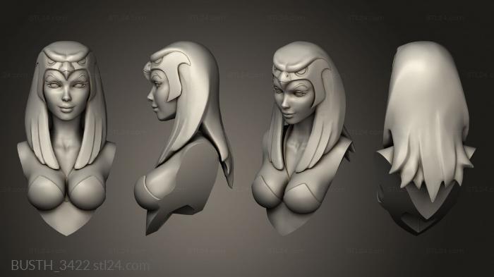 Busts of heroes and monsters (Sorceress, BUSTH_3422) 3D models for cnc