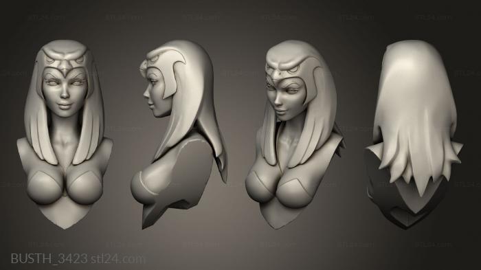Busts of heroes and monsters (Sorceress, BUSTH_3423) 3D models for cnc