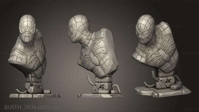 Busts of heroes and monsters (Spiderman spider man eastman, BUSTH_3436) 3D models for cnc