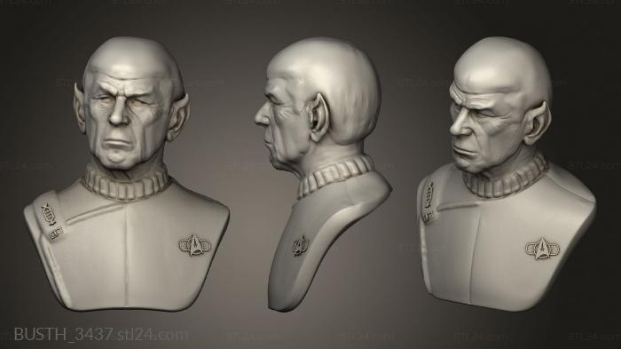 Busts of heroes and monsters (Spock Old, BUSTH_3437) 3D models for cnc
