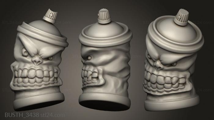 Busts of heroes and monsters (Spray Paint, BUSTH_3438) 3D models for cnc