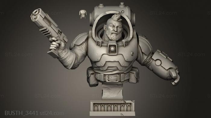 Busts of heroes and monsters (Squat, BUSTH_3441) 3D models for cnc