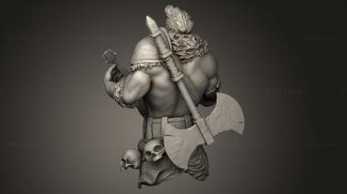 Busts of heroes and monsters (Squidmar Barbarian, BUSTH_3442) 3D models for cnc