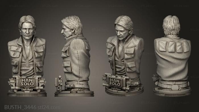 Busts of heroes and monsters (Star Wars Han Solo Old, BUSTH_3446) 3D models for cnc