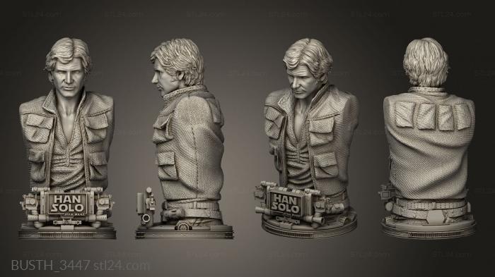 Busts of heroes and monsters (Star Wars Han Solo Young, BUSTH_3447) 3D models for cnc
