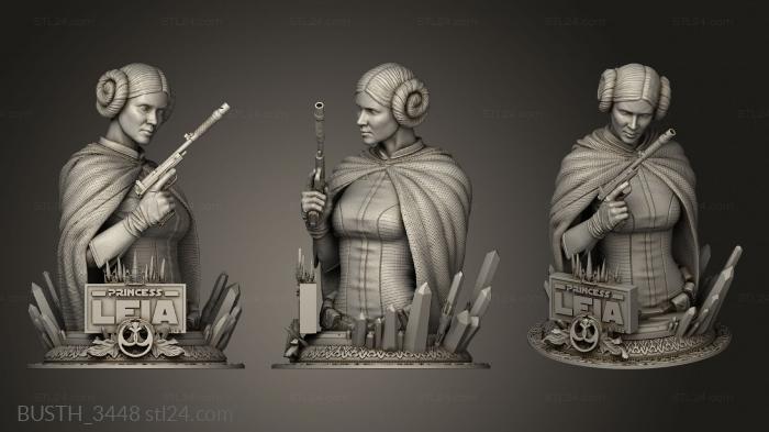 Busts of heroes and monsters (Star Wars Leia, BUSTH_3448) 3D models for cnc
