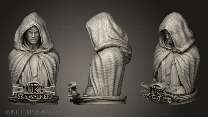 Busts of heroes and monsters (Star Wars Luke Skywalker, BUSTH_3450) 3D models for cnc