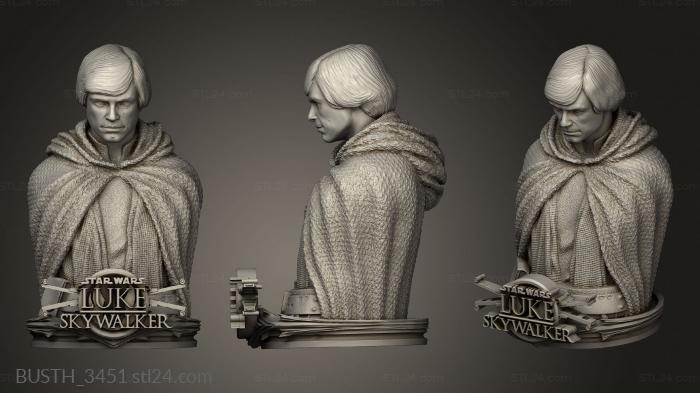 Busts of heroes and monsters (Star Wars Luke Skywalker, BUSTH_3451) 3D models for cnc