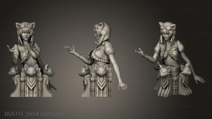 Busts of heroes and monsters (Steampunk Catwoman, BUSTH_3454) 3D models for cnc