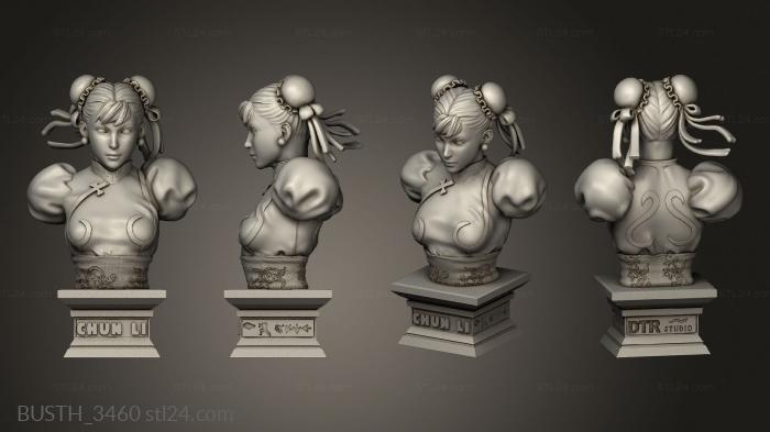 Busts of heroes and monsters (street fighter chun li, BUSTH_3460) 3D models for cnc