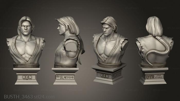 Busts of heroes and monsters (street fighter ken, BUSTH_3463) 3D models for cnc