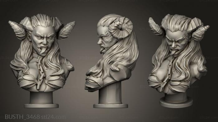 Busts of heroes and monsters (Succubus, BUSTH_3468) 3D models for cnc