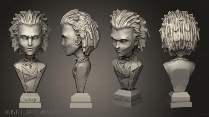 Busts of heroes and monsters (Sweeney Todd Le Diabolique Barbier Fleet Street, BUSTH_3471) 3D models for cnc