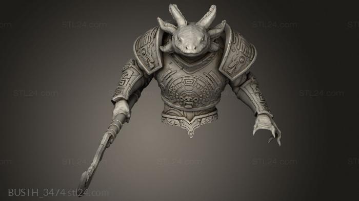 Busts of heroes and monsters (Forest Quetzalcoatl, BUSTH_3474) 3D models for cnc
