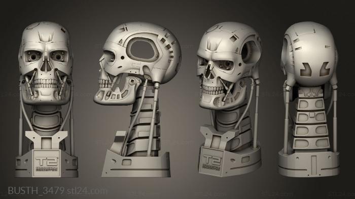 Busts of heroes and monsters (Terminator Skull Eyes hi poly, BUSTH_3479) 3D models for cnc